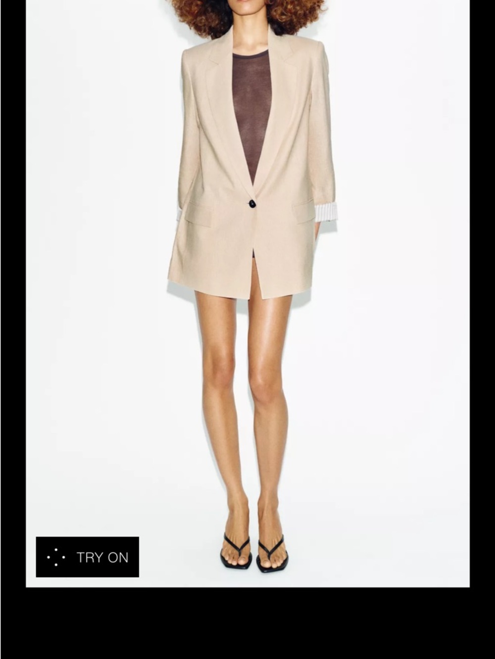 Zara Cream Women's oversize linen Blazer